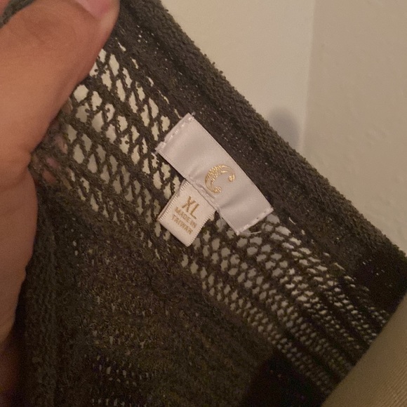 Olive green Cocoon Knit Cardigan - Picture 4 of 5